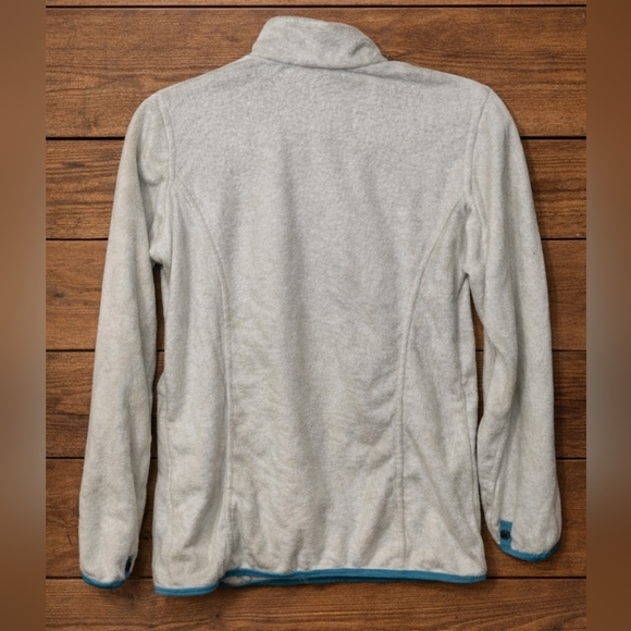 The North Face Fleece Jacket Youth L 14/16 (Fits Women’s XS/S) White Teal Zip - Picture 3 of 8